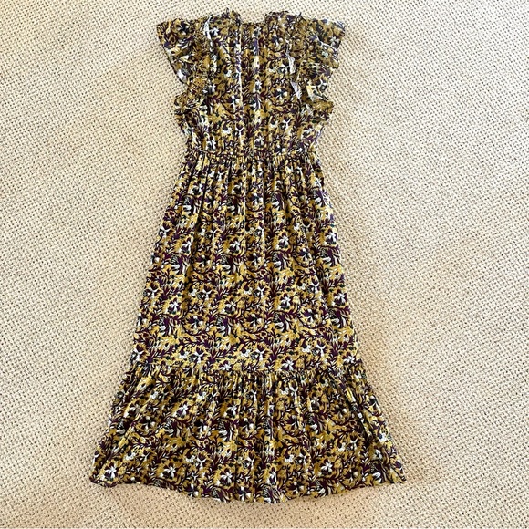 Anthropologie Othilia Aleksia Ruffled Maxi Dress Sz S Cottagecore Embroidered - Picture 12 of 15